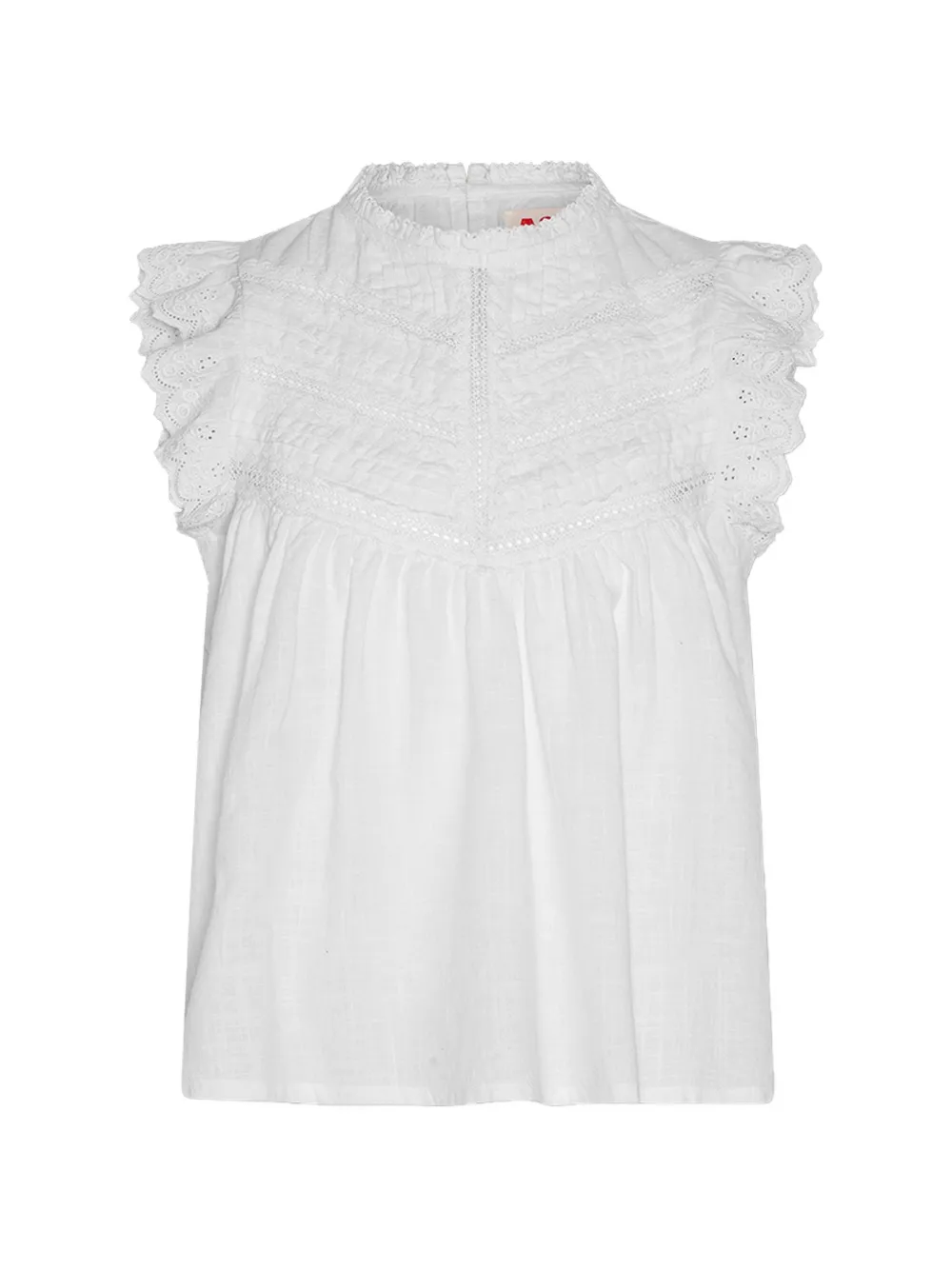 American Outfitters Kids ruffled broderie-anglaise blouse - Bianco