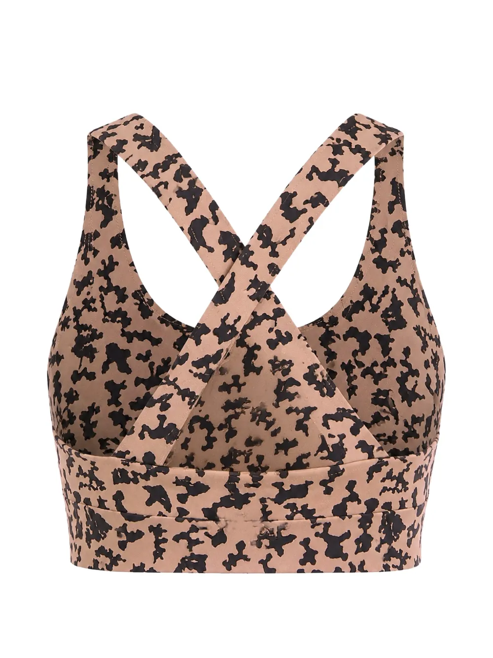 Ea7 Emporio Armani Sport-bh met gekruiste bandjes en dierenprint Bruin