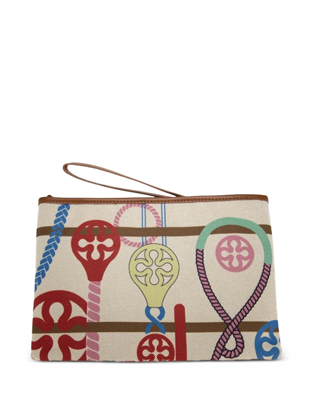 V°73 Guenda graphic-print clutch bag - Toni neutri
