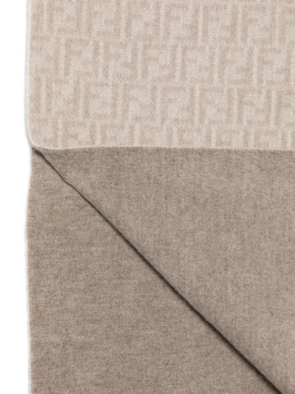 FENDI Sjaal met franje en FF-logo Grijs