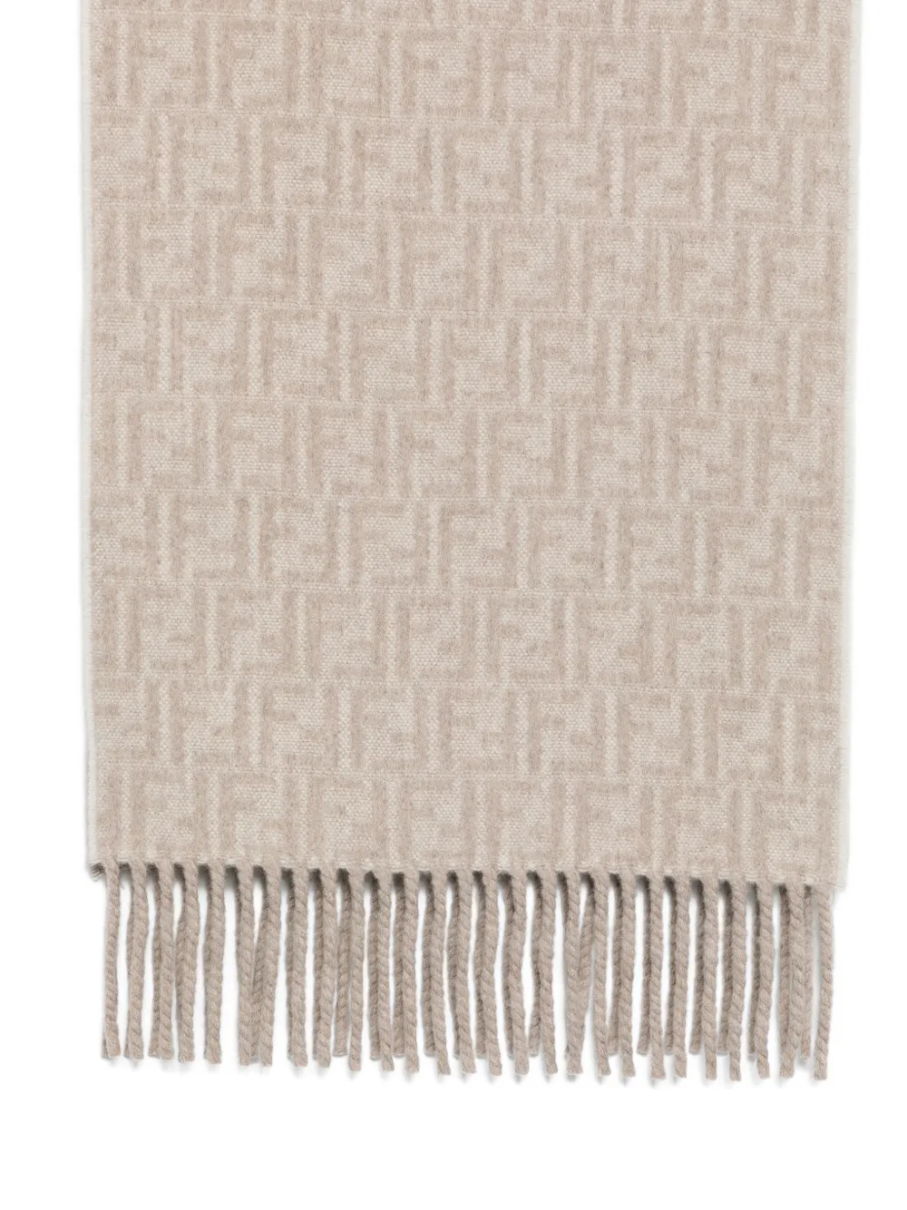 FENDI Sjaal met franje en FF-logo Grijs