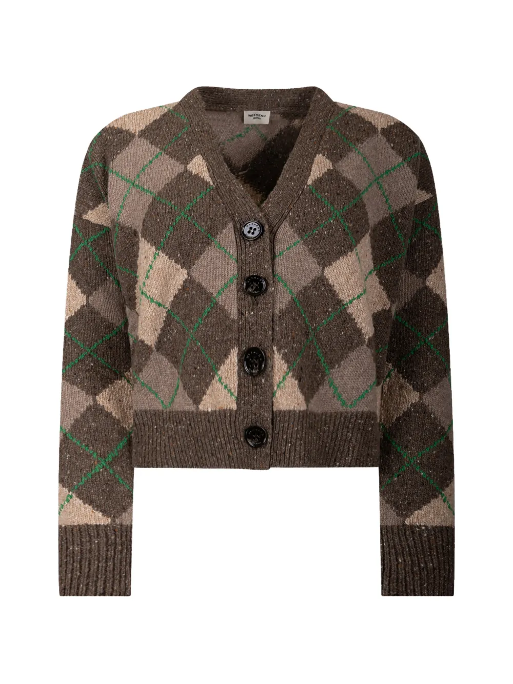 Weekend Max Mara argyle-knit button-up cardigan - Marrone