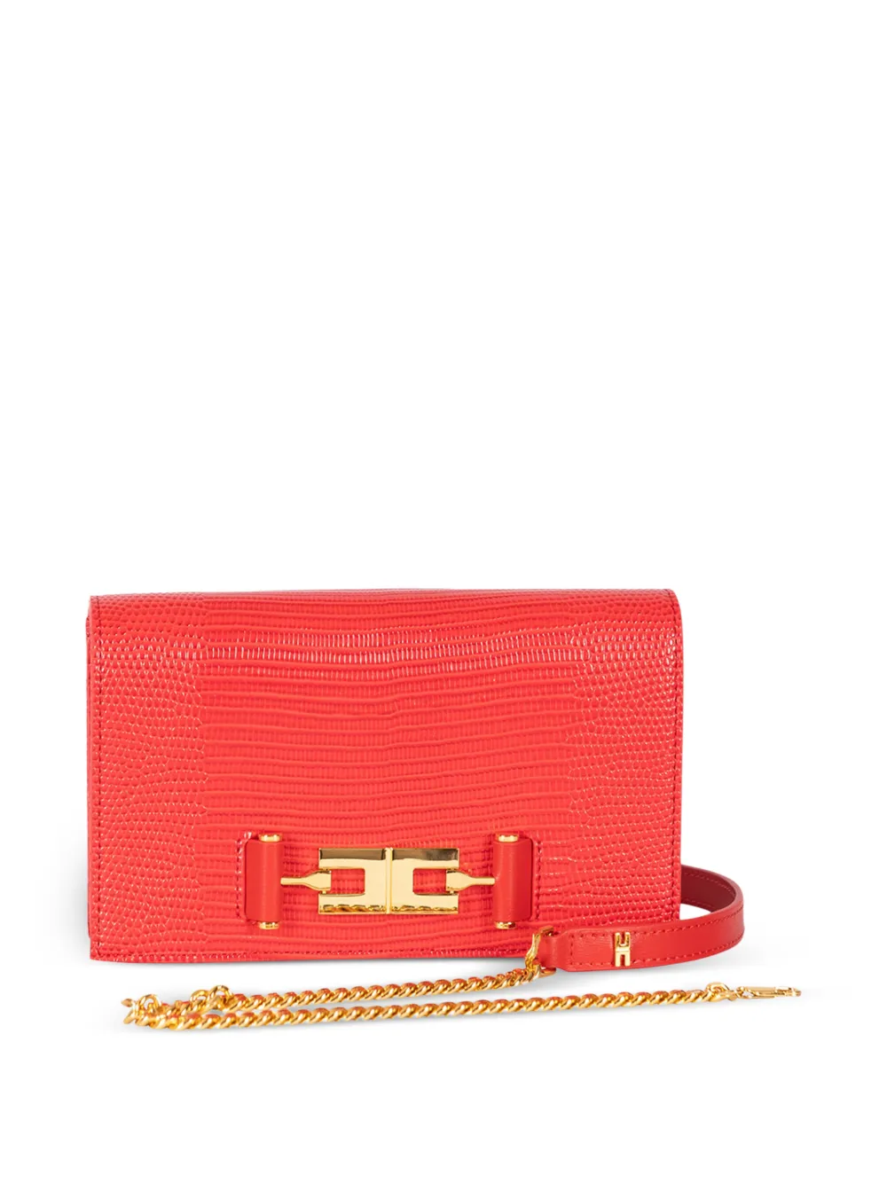 Elisabetta Franchi lizard-effect logo-plaque shoulder bag · OS