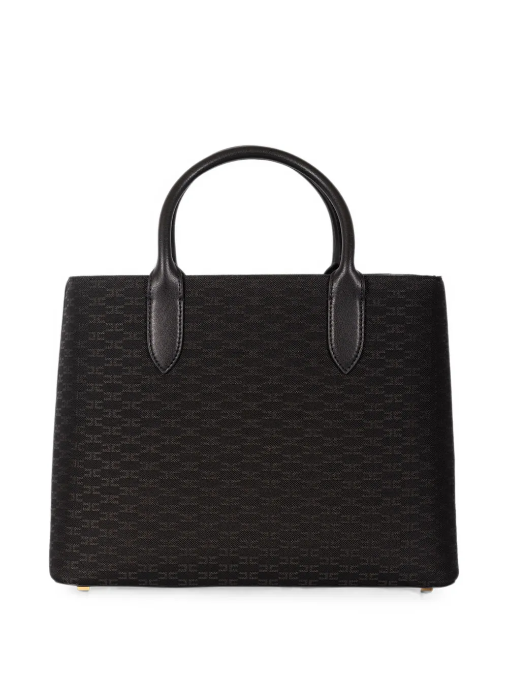 Elisabetta Franchi monogram-pattern logo-plaque tote bag Zwart