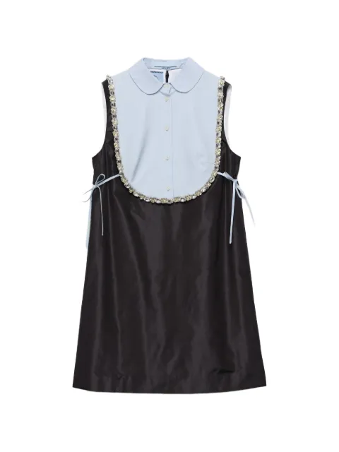 Prada embroidered taffeta mini-dress