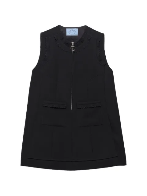 Prada embroidered natté-fabric mini dress