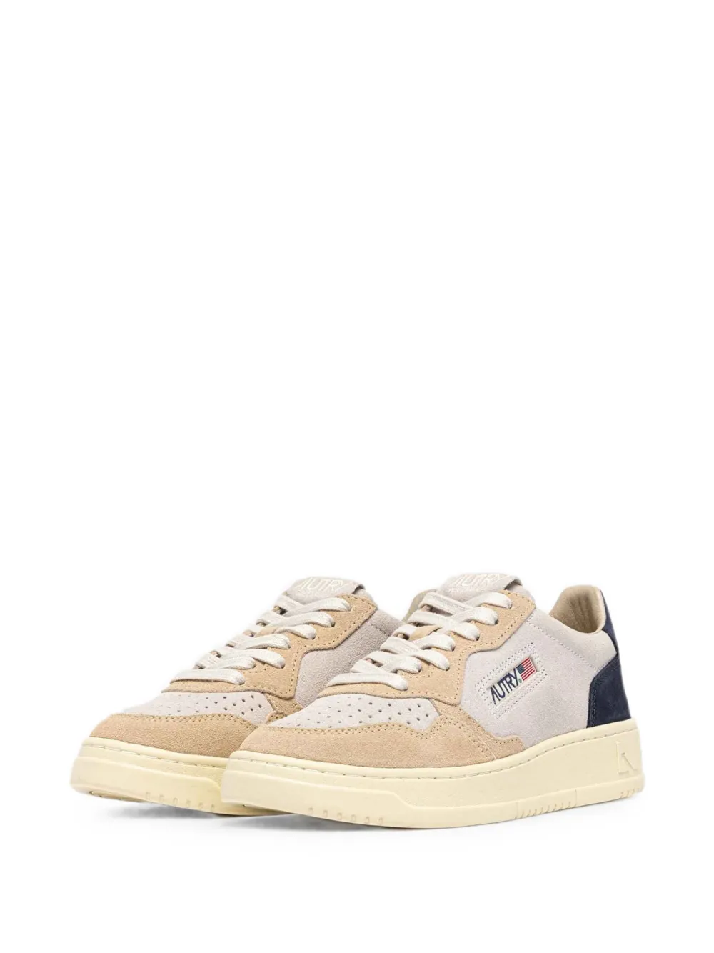 Autry Medalist Low driekleurige sneakers in suède Beige