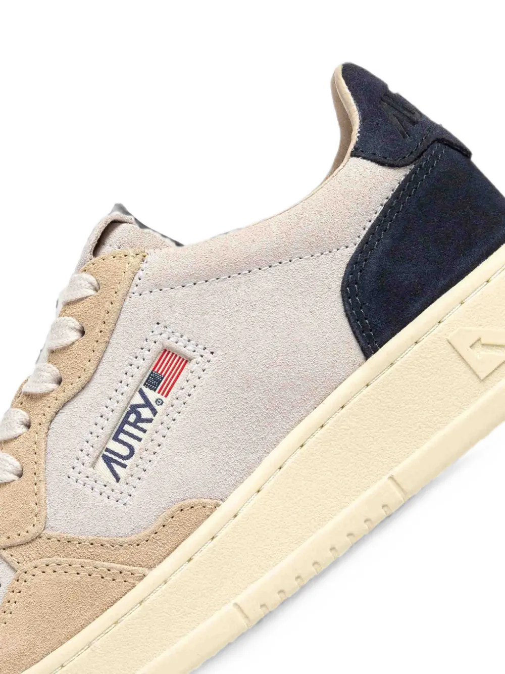 Autry Medalist Low driekleurige sneakers in suède Beige