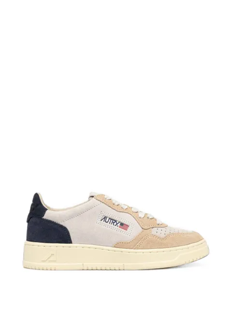 Autry Medalist Low tricolor sneakers in suede color white sand and blue space
