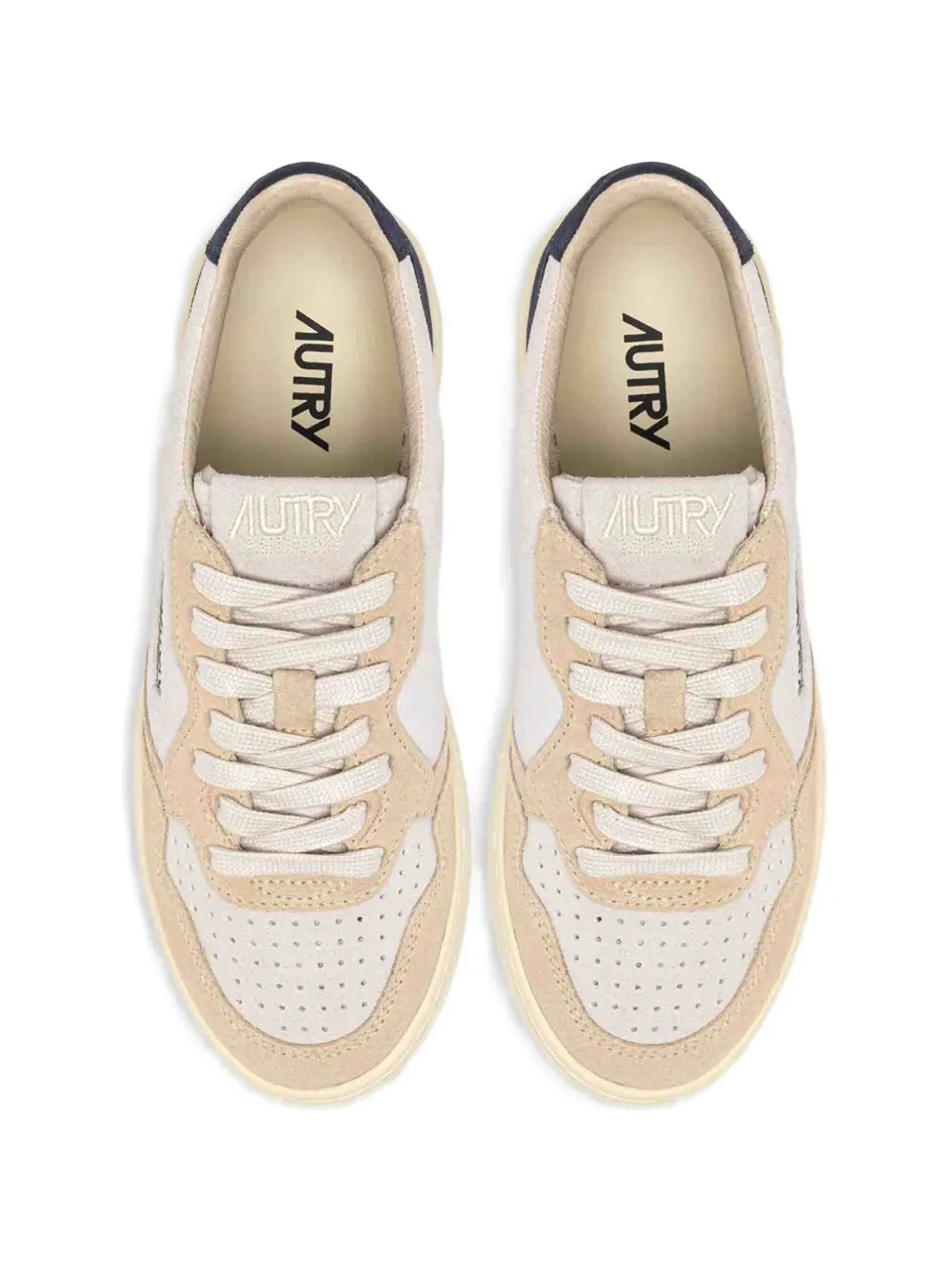 Autry Medalist Low driekleurige sneakers in suède Beige