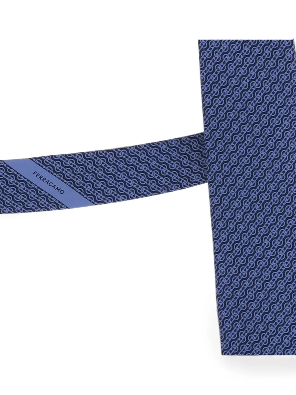 Ferragamo Zijden stropdas met Gancini-patroon Blauw