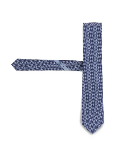 Ferragamo Gancini links print silk tie