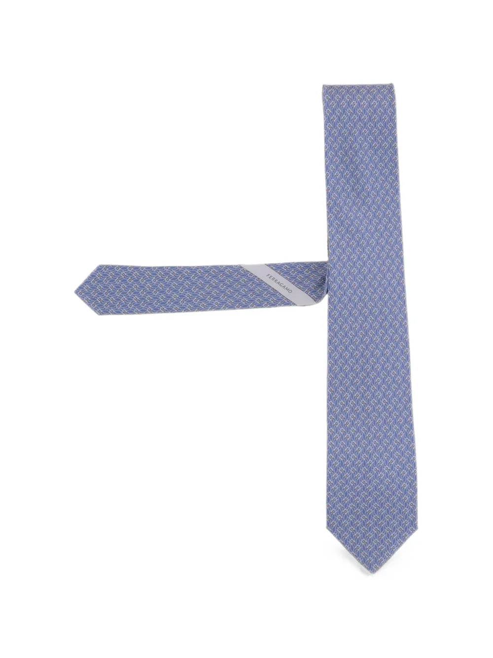 Ferragamo tetris print silk tie - Blu