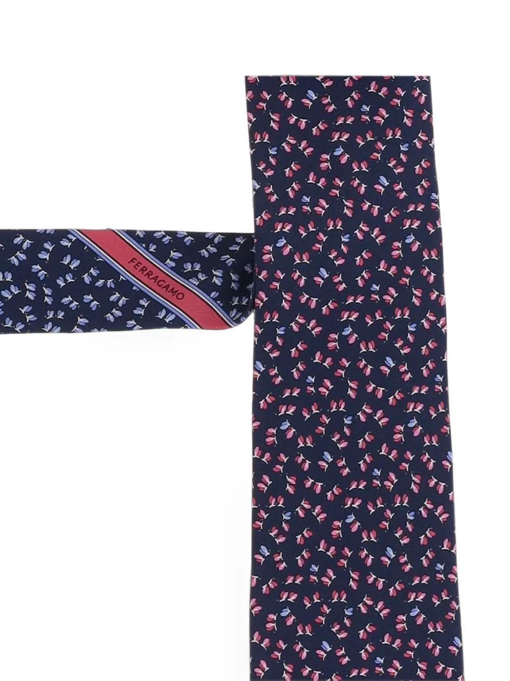 Ferragamo Zijden stropdas met libelle-print Blauw