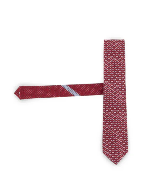 Ferragamo geometric-print silk tie
