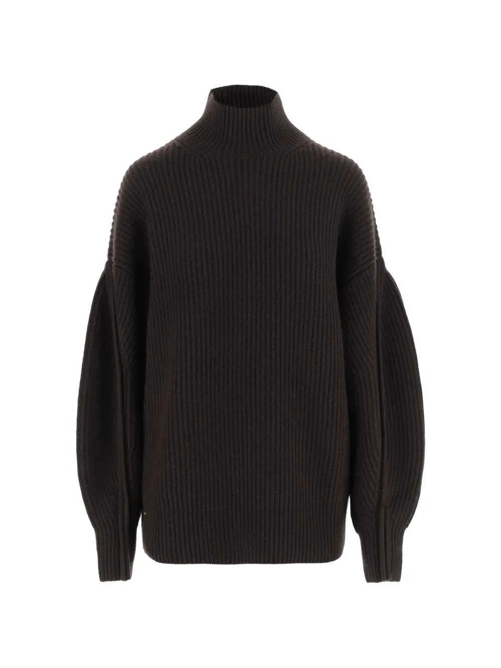 Carven ribbed-knit high-neck sweater - Braun