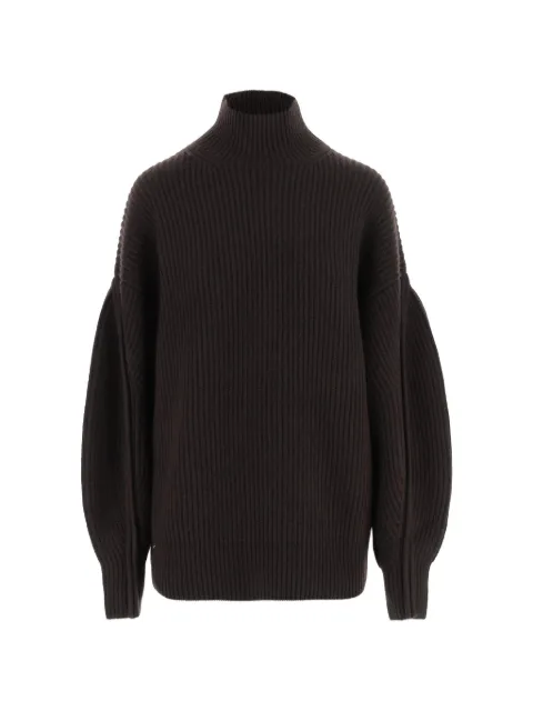 Carven suéter tejido de canalé con cuello alto