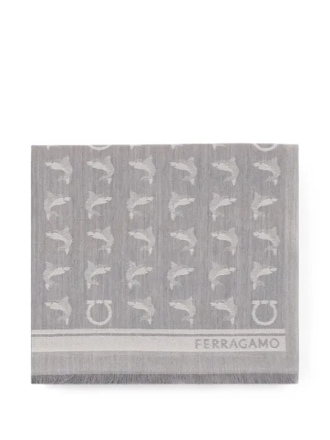 Ferragamo Shark print jacquard scarf
