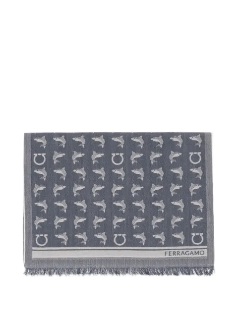 Ferragamo shark print jacquard scarf
