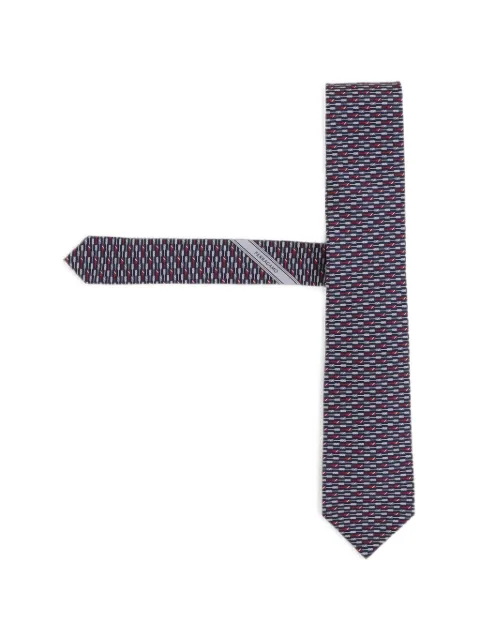 Ferragamo geometric-print silk tie