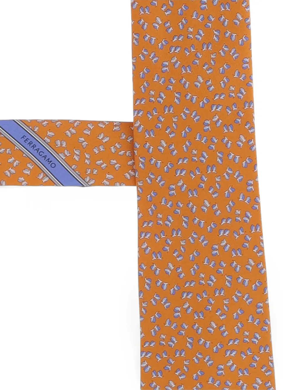 Ferragamo Zijden stropdas met libelle-print Oranje