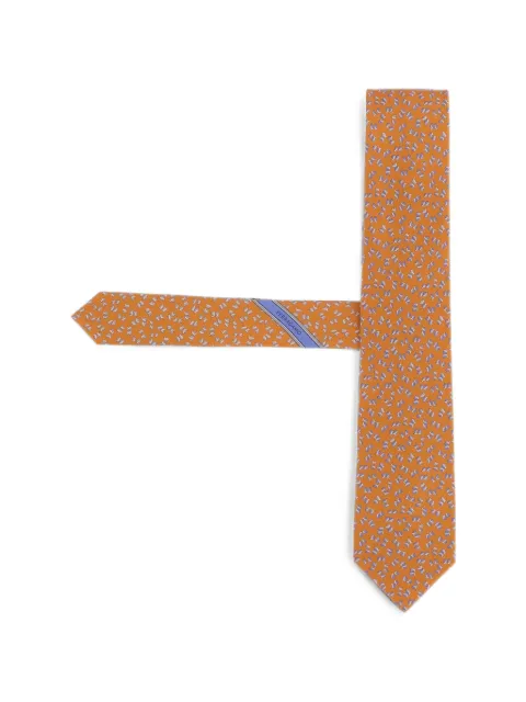 Ferragamo dragonfly print silk tie