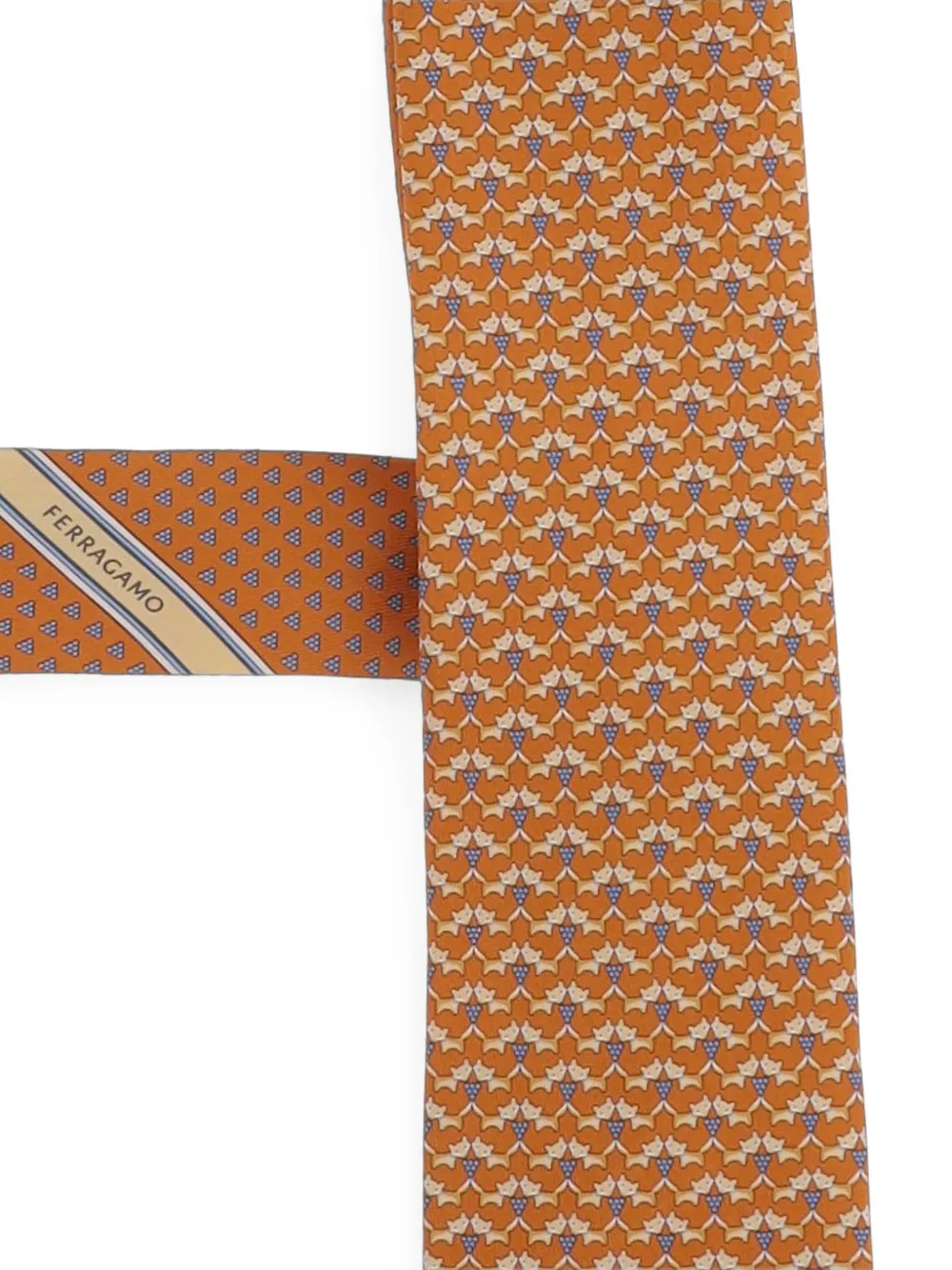 Ferragamo Zijden stropdas met patroon Oranje