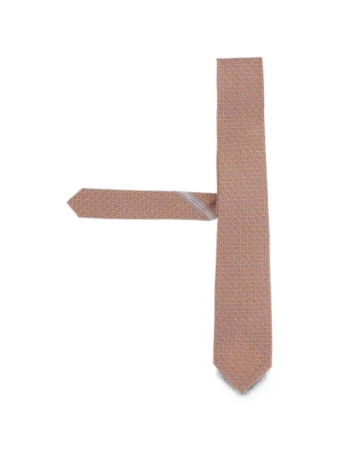 Ferragamo Gancini links print silk tie