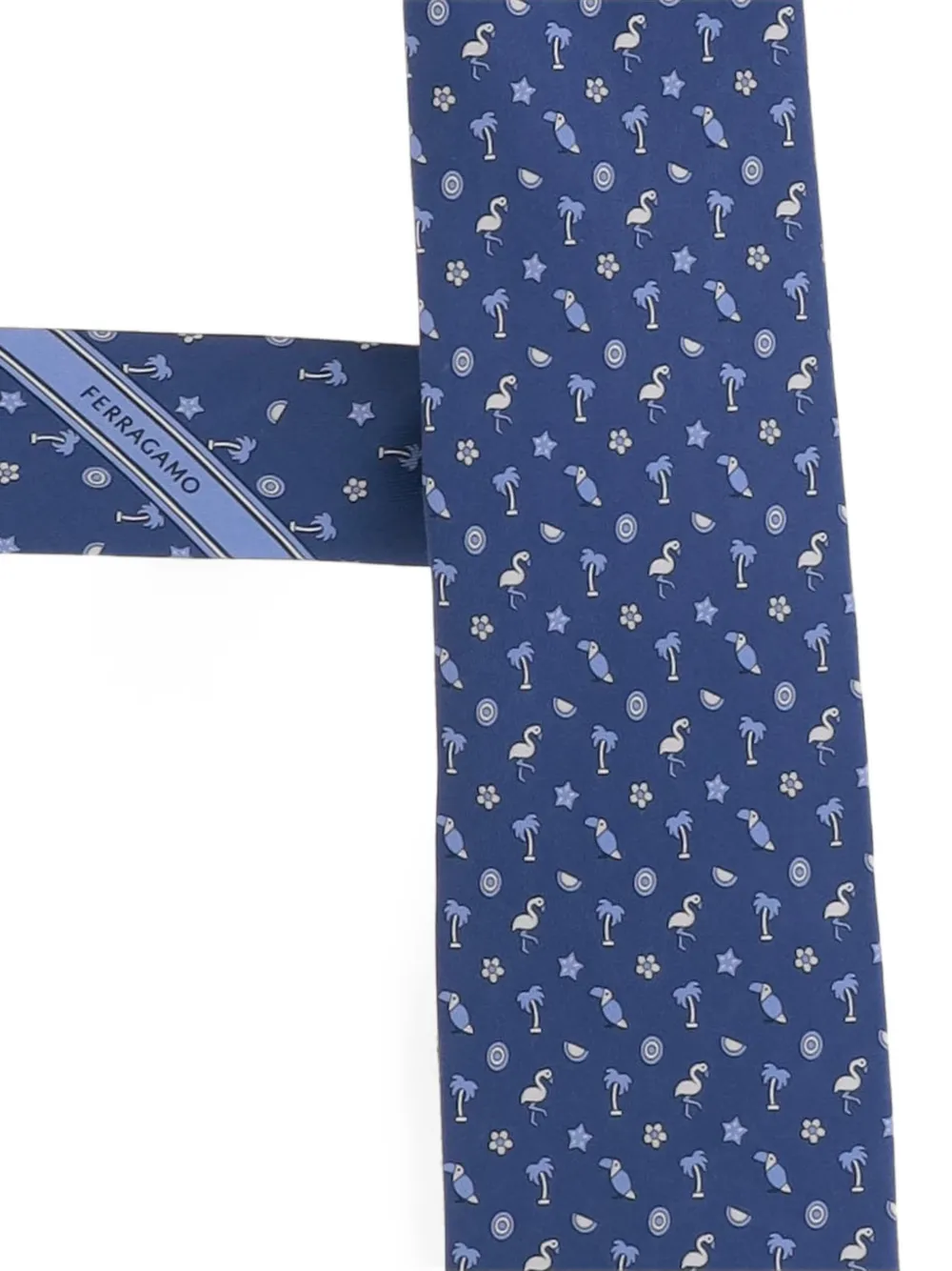 Ferragamo Zijden stropdas met patroon Blauw