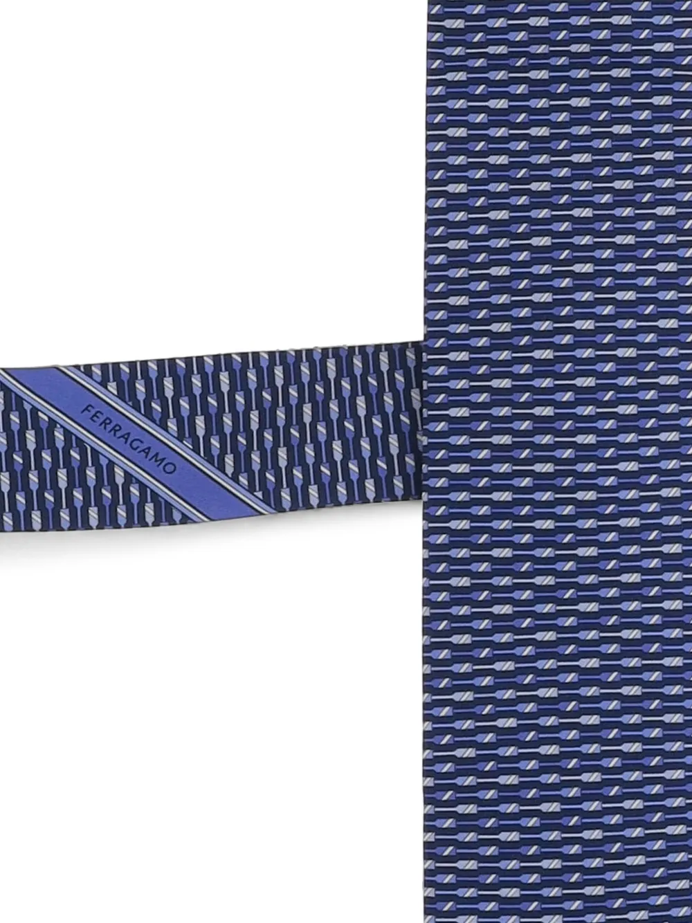 Ferragamo Stropdas met geometrische print Blauw