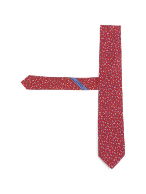 Ferragamo graphic-pattern silk tie