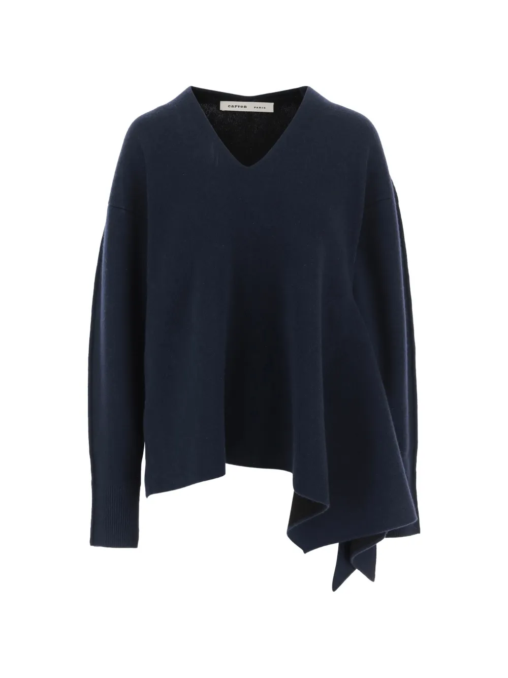 Carven asymmetric V-neck sweater - Blau