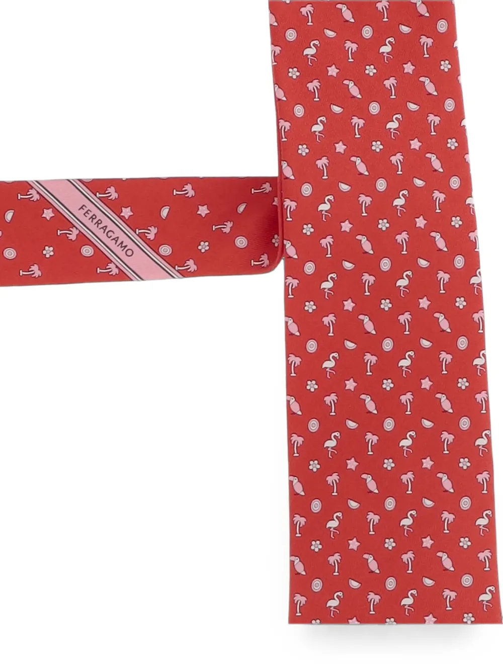 Ferragamo Zijden stropdas met print Rood
