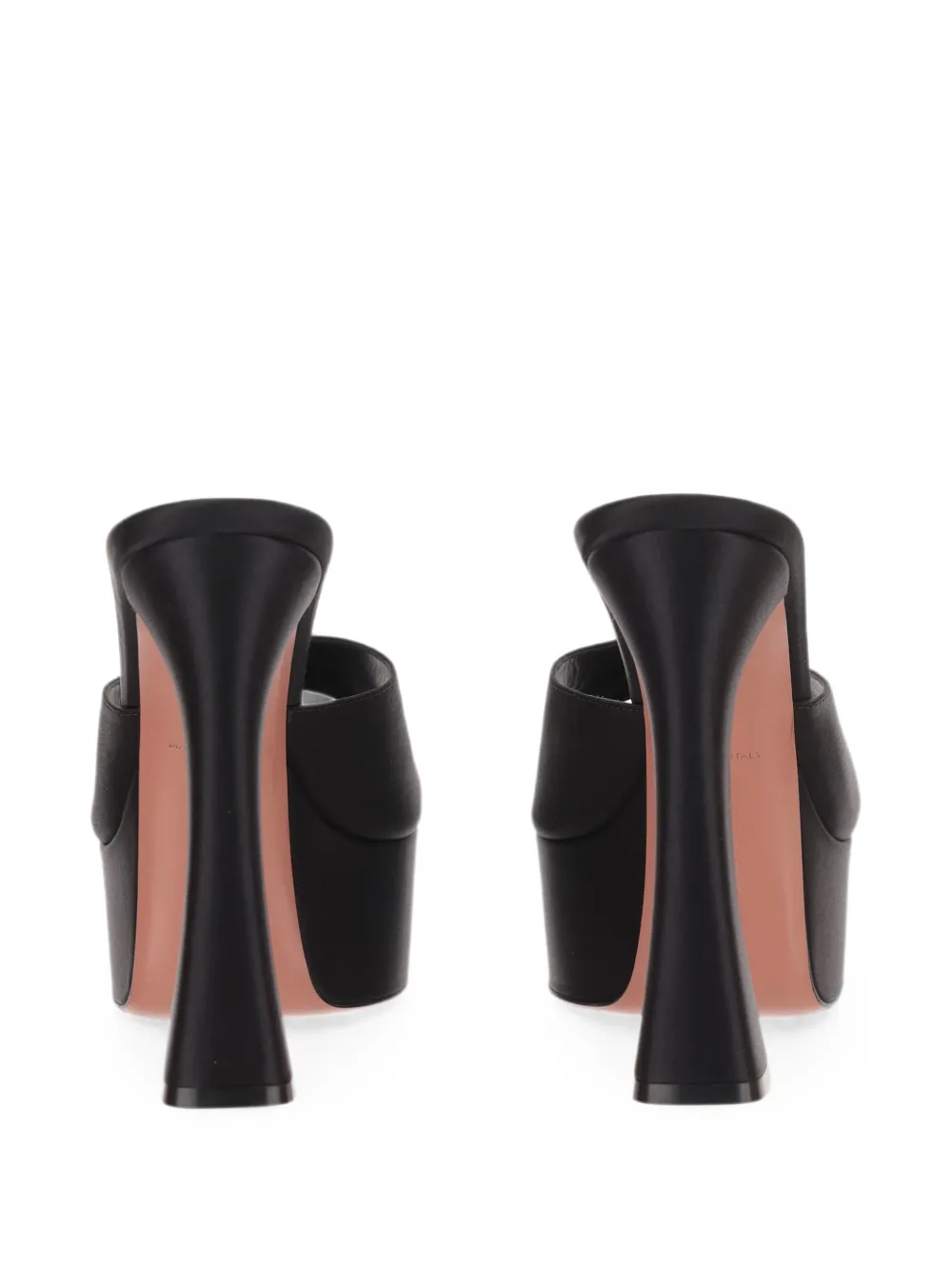 Amina Muaddi Dalida 140 plateau satin slippers Zwart