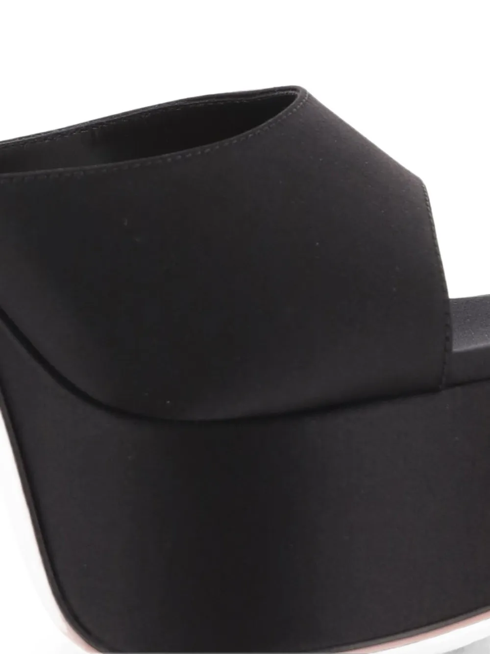 Amina Muaddi Dalida 140 plateau satin slippers Zwart