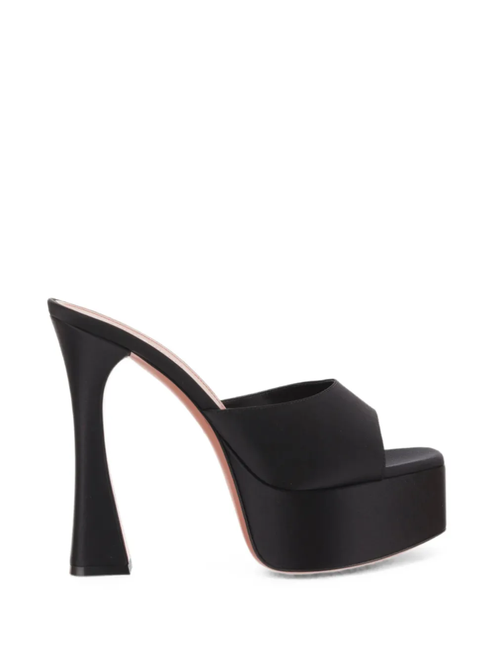 Amina Muaddi Dalida 140 plateau satin slippers Zwart