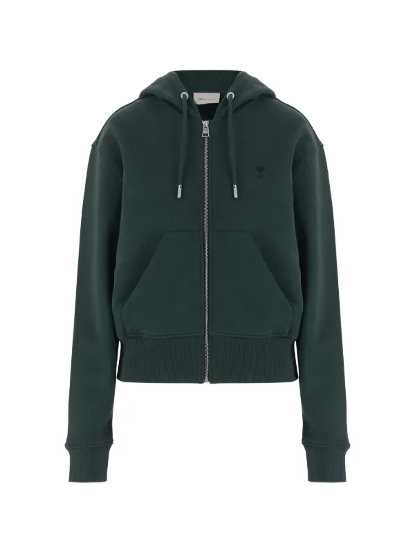 AMI Paris Ami De Coeur ジップアップ パーカー | グリーン | FARFETCH JP