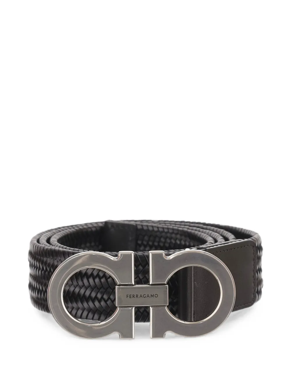 Ferragamo Gancini woven belt - Nero