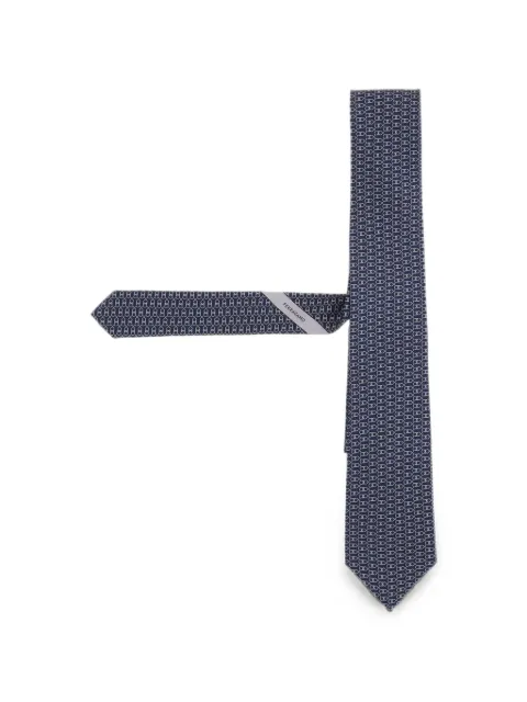 Ferragamo Gancini-pattern silk tie