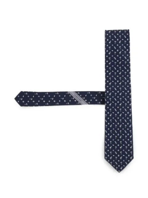 Ferragamo corbata de seda con motivo tropical