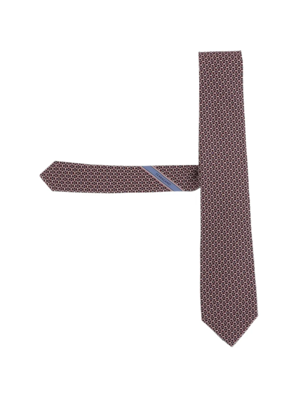 Ferragamo Gancini links print silk tie - Rot