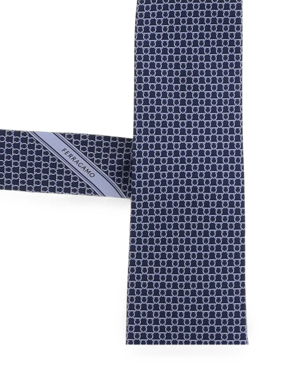 Ferragamo Zijden stropdas met Gancini-patroon Blauw