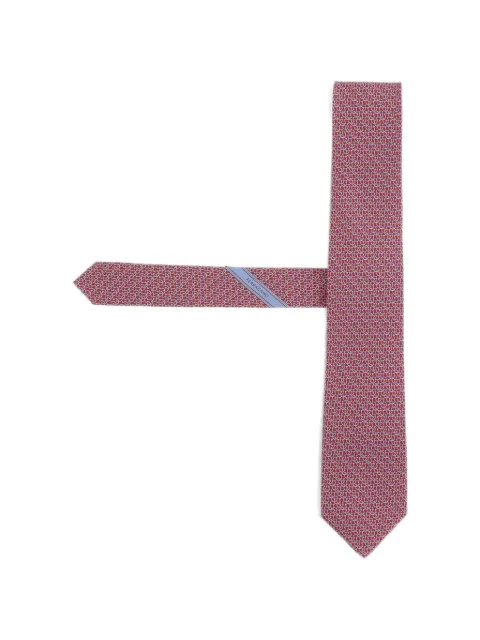 Ferragamo Gancini links print silk tie
