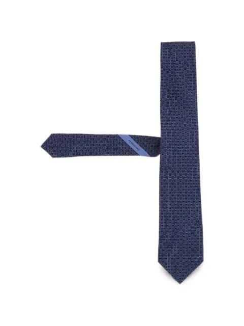 Ferragamo corbata de seda con motivo Gancini