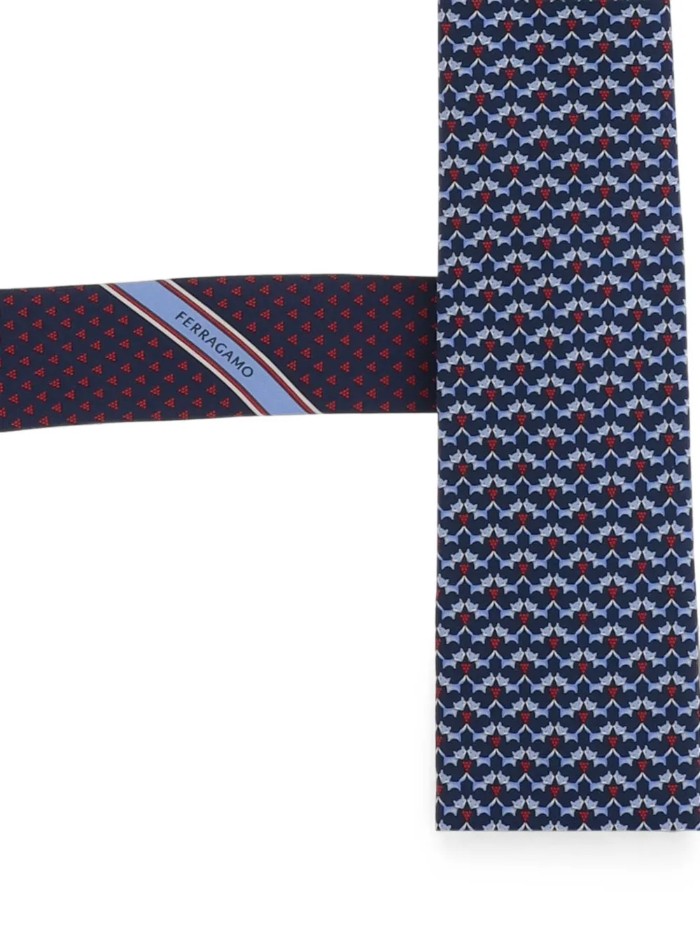 Ferragamo Zijden stropdas met geometrisch patroon Blauw