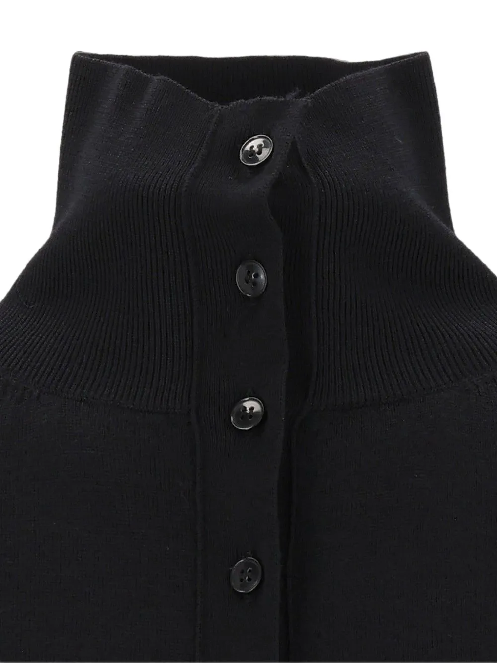 Barena Button-up trui met hoge hals Zwart