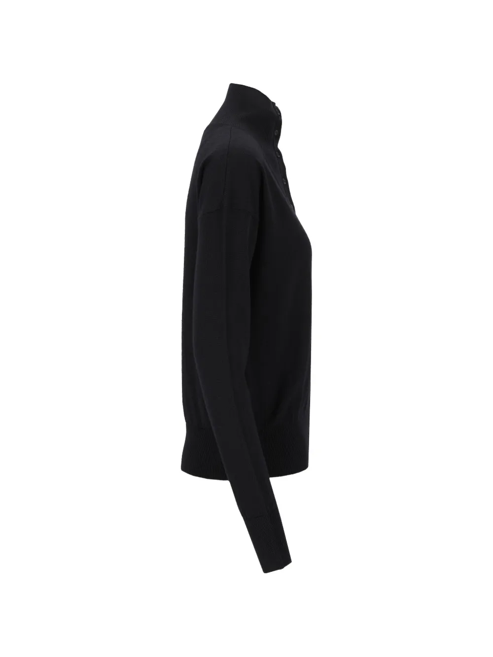 Barena Button-up trui met hoge hals Zwart
