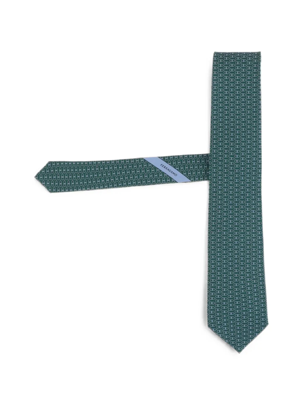 Ferragamo Gancini print silk tie - Grün