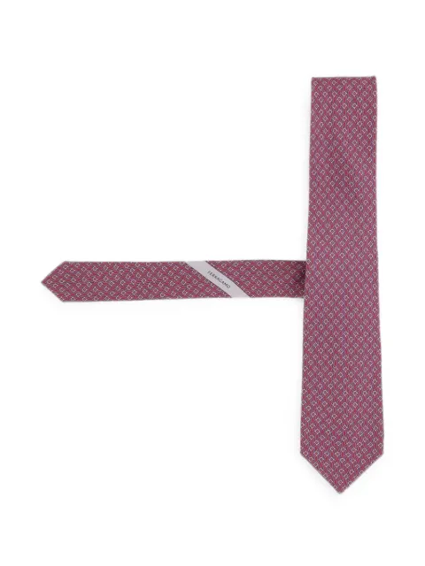 Ferragamo Gancini-pattern silk tie
