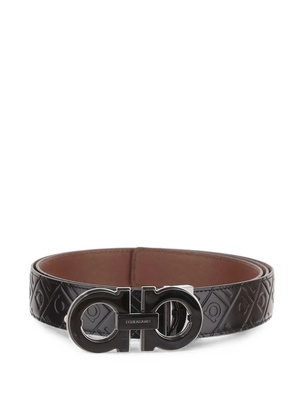 Ferragamo Gancini reversible leather belt - Nero